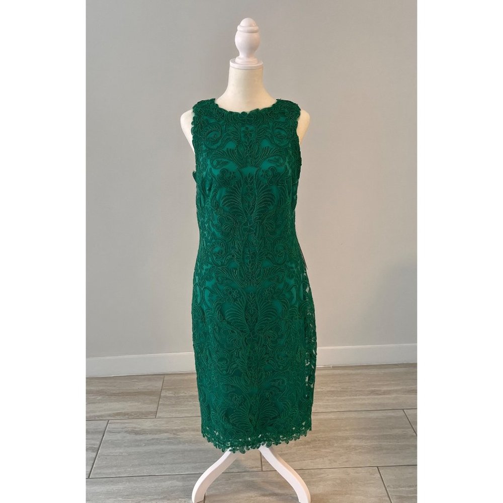 Tadashi Shoji Emerald Green Lace Sheath Dress